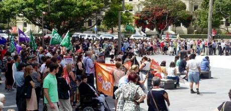 Click on image to see full-sized version A section of the NZ, Wellington protest. Src wsws.org