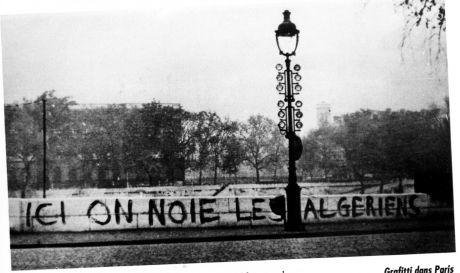 Click on image to see full-sized version Pont Saint Michel, right beside the central Police station in central Paris: "They drown Algerians Here"