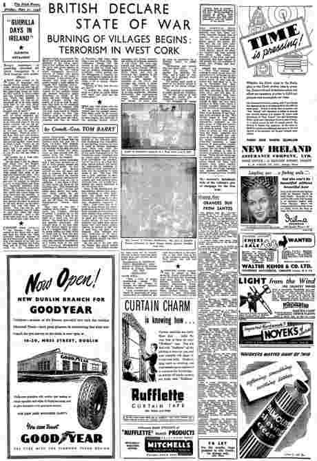 Click on image to see full-sized version Tom Barry's Guerilla Days in Ireland serialised in the Irish Press 1948 - instalment 11