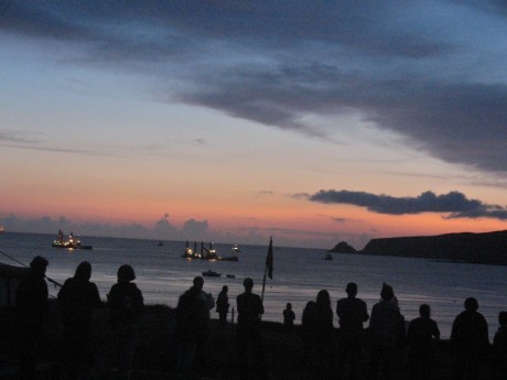 Click on image to see full-sized version The view of the bay from the camp at sunset