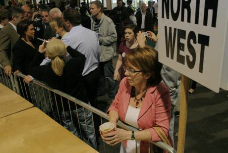 11. Tea and Sinn pithy.  (Roisin Shorthall (Labour Party)...Sinn Fin talking to media.