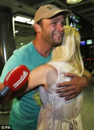 Click on image to see full-sized version Shane Dillon arriving back in Dublin airport last night