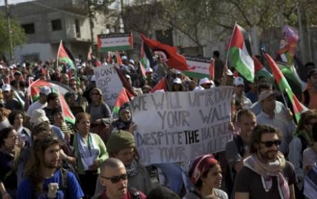 Click on image to see full-sized version Peaceful Friday demonstration in Bil'in