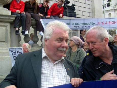Cllr Larry O Toole on the picket line 