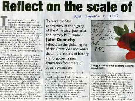 Reflecting on WW1 deaths