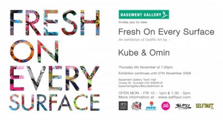 Click on image to see full-sized version KUBE + OMIN present Fresh On Every Surface - Graffiti art on canvas